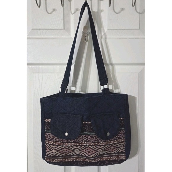 Canyon Sky Aztec Denim Crossbody Purse SouthWest Inspired Bag Design Native - Picture 1 of 3